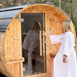 Minoan Bundle: Huntington Sauna + Serenity Soak Tub + Ellipse Outdoor Shower (Onyx)