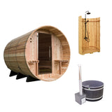 Minoan Bundle: Huntington Sauna + Serenity Soak Tub + Ellipse Outdoor Shower (Onyx)