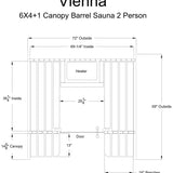 Vienna 2 Person Canopy Barrel Sauna